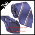 Blue Brown Striped Mens Jacquard 7 Fold Silk Tie